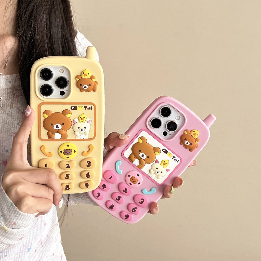 ใหม่การ์ตูนซิลิโคนrilakkuma Big Brotherเคสโทรศัพท์เหมาะสําหรับ15PRO max 15PRO 1514 14PRO max 13 12PRO max 13pro max 12 Soft Shellกันกระแทก