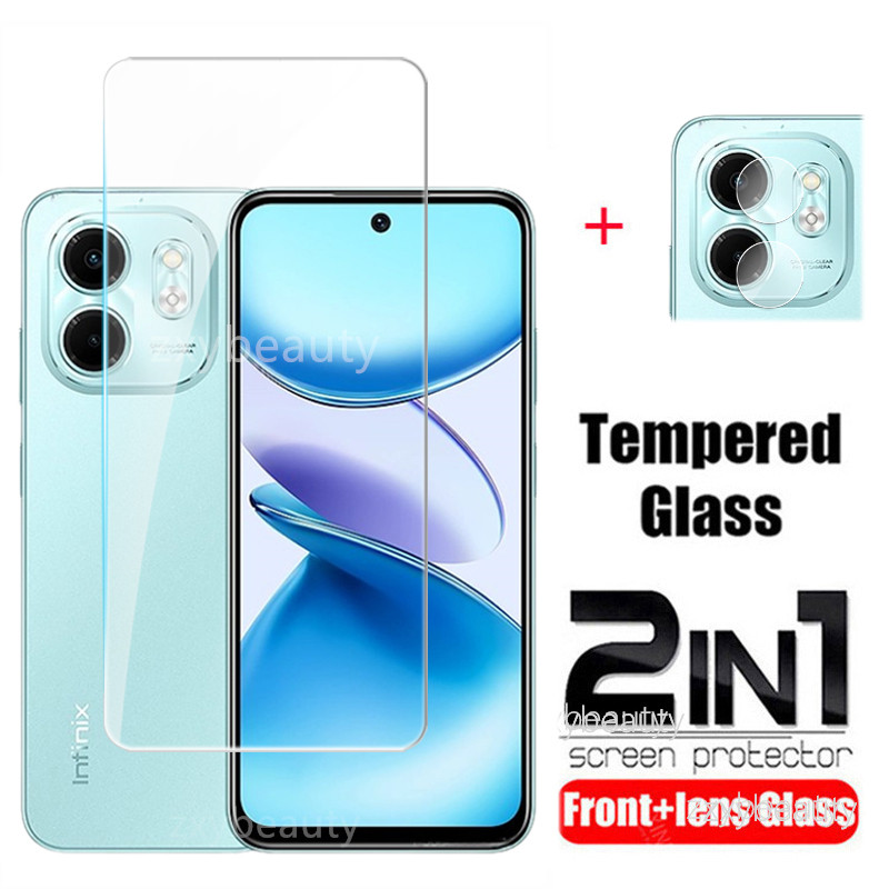 Infinix Smart 9 5G 2024 ป้องกันหน้าจอ 2in1 กระจกนิรภัยใสสําหรับ Smart9 HD 4G ร้อน 50i Hot50i X6532 X
