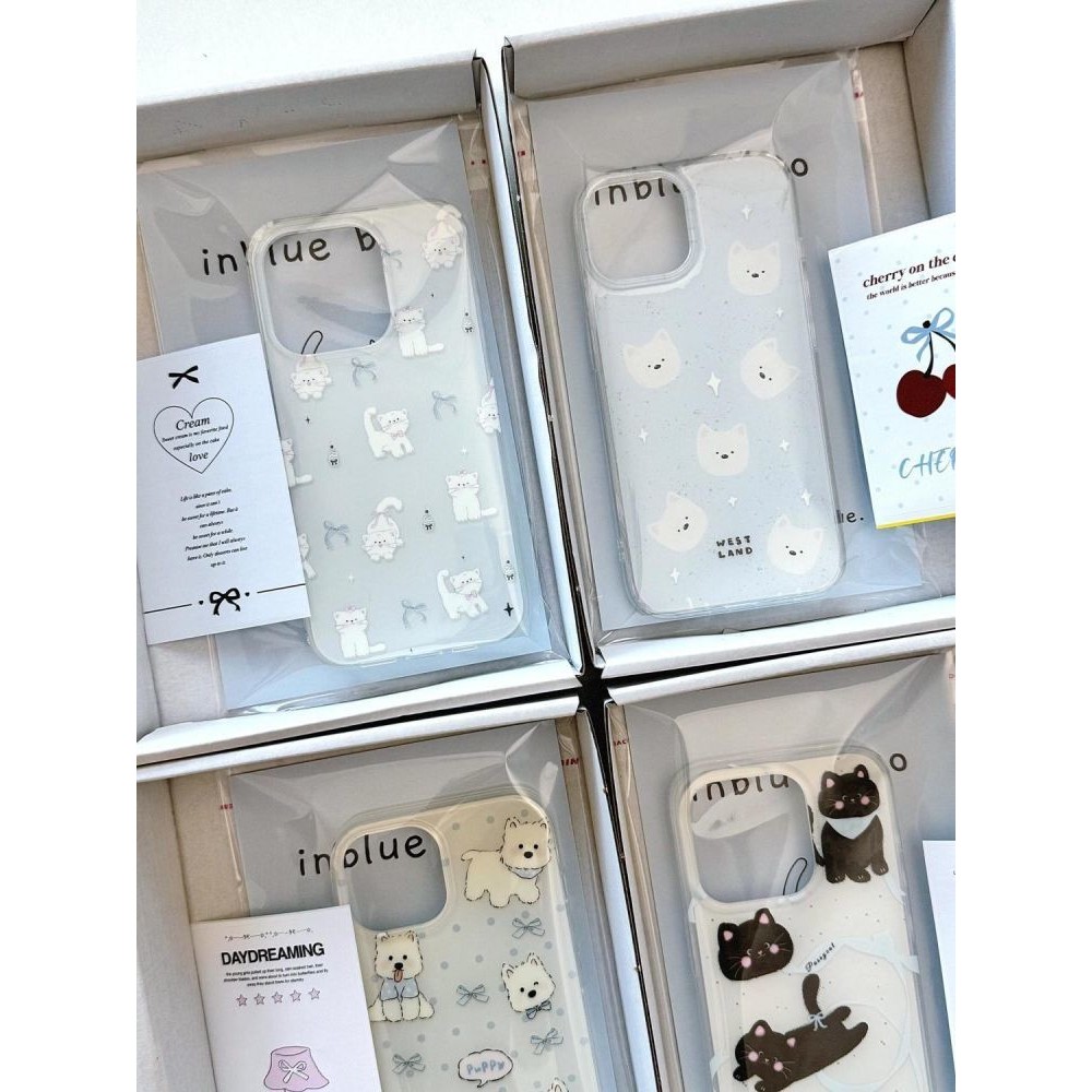 Milk Blue Double-Layer Collection เหมาะสําหรับiPhone15 เคสโทรศัพท์iPhone16 Soft 14 สไตล์ใหม่ 13Promaxการ์ตูน 12/11 Shock-resistant Case IDBY