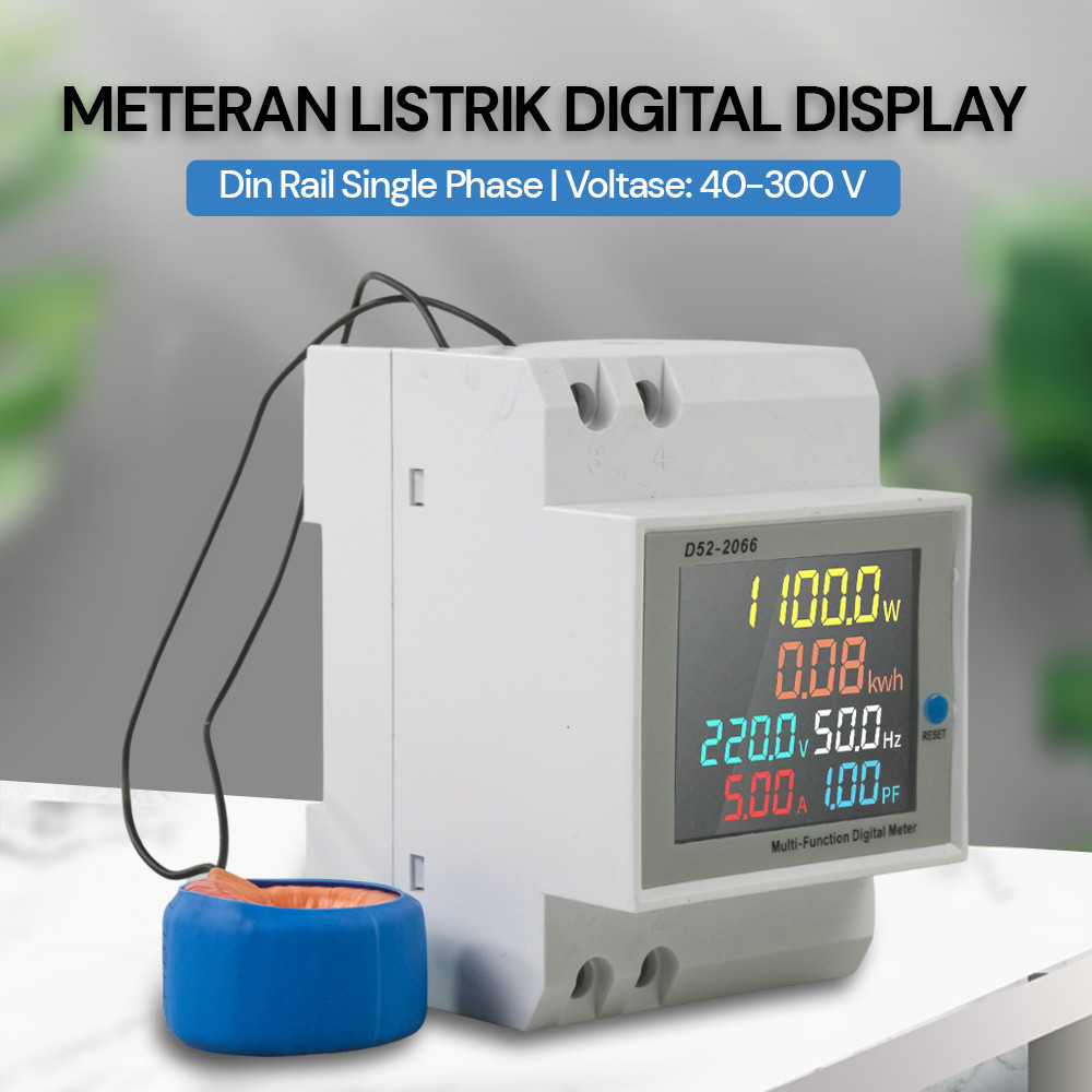 Aidepen Digital Display Din Rail เฟสเดียว 300V - D52-2066