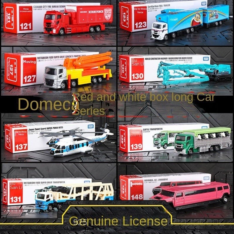 Tomy รถบรรทุกโลหะผสมรถยาวจำลองวิศวกรรมขนส่งรถดับเพลิงรถบรรทุกของเล่นรถของขวัญเด็ก wvf2