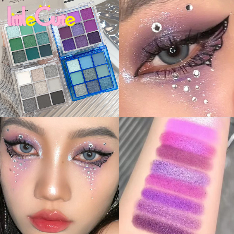 พาเลทอายแชโดว์ 9 สี - เครื่องสําอางสําหรับแต่งตา - กันน้ํา ติดทนนาน - อายแชโดว์สีสันสดใสชิมเมอร์ - Matte Pearlescent Powder Palette - Avocado Green Pearlescent
