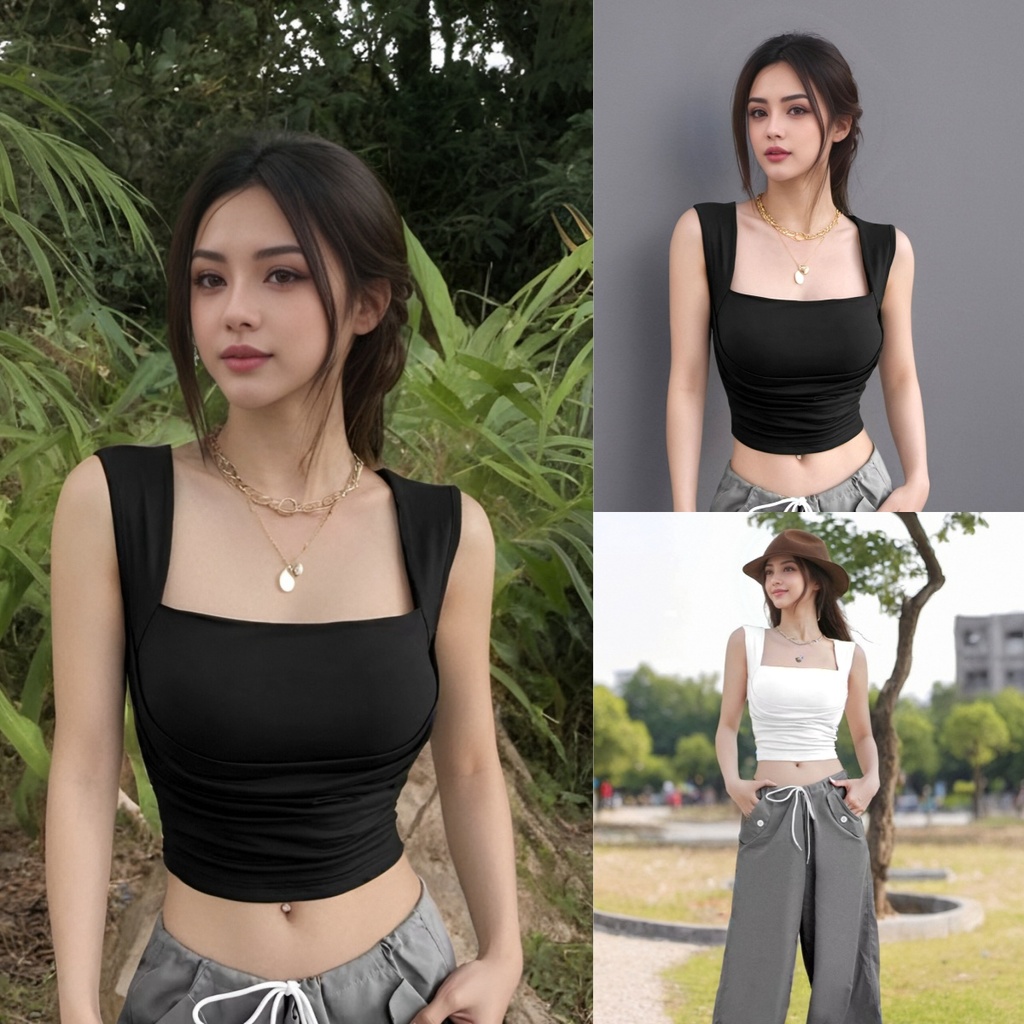 เสื้อสายเดี่ยวผู้หญิงสีพื้น ดีไซน์เข้ารูปทันสมัย เพิ่มความสวยงามให้กับการแต่งตัวของคุณ