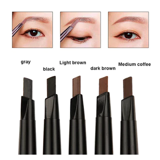 ดินสอเขียนคิ้ว กันน้ำ ดินสอเขียนคิ้วแบบหมุน eyebrow pencil 2 in 1 5 สีให้เลือก
