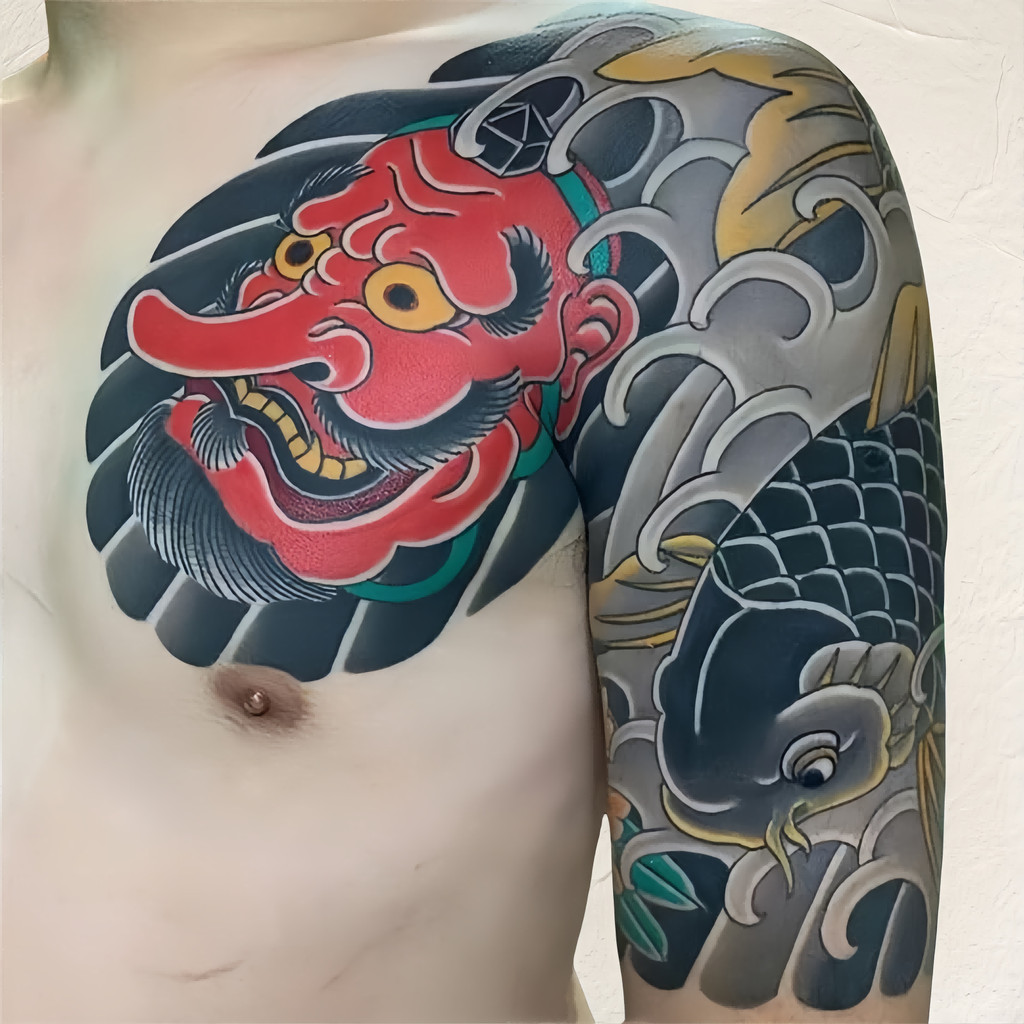 สติ๊กเกอร์สัก สติกเกอร์รอยสักกึ่งถาวร แทททูกันน้ํา7วัน หลัง-หน้าอกแฟชั่น สีสันสดใส สวมใส่15วัน*