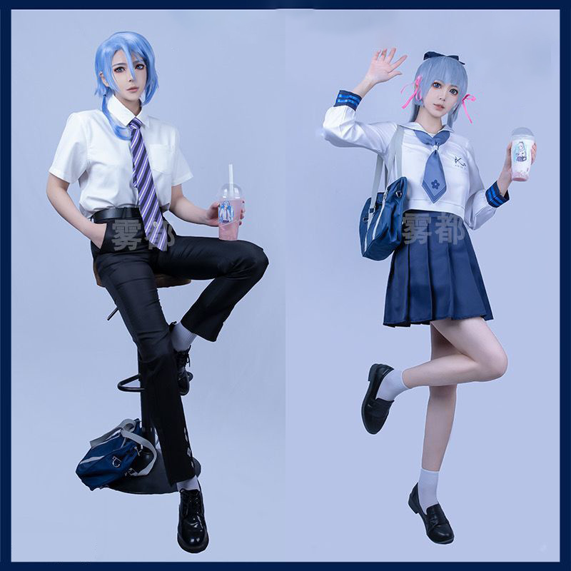 ♚-♚Genshin Impact Kamisato Ayaka JK Ayato Complete suit cosplay outfit