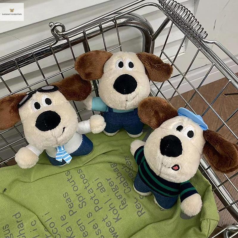 Cod Kawaii Wallace & Gromit ของเล่นตุ๊กตาสุนัขพวงกุญแจการ์ตูนนักบินสุนัขตุ๊กตาตุ๊กตากระเป๋านักเรียนจี้พวงกุญแจรถ Ch Decor ของขวัญใหม่