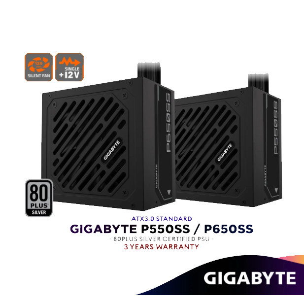 PSU GIGABYTE P650SS 650W ,P550SS 550W 80PLUS Silver POWER SUPPLY