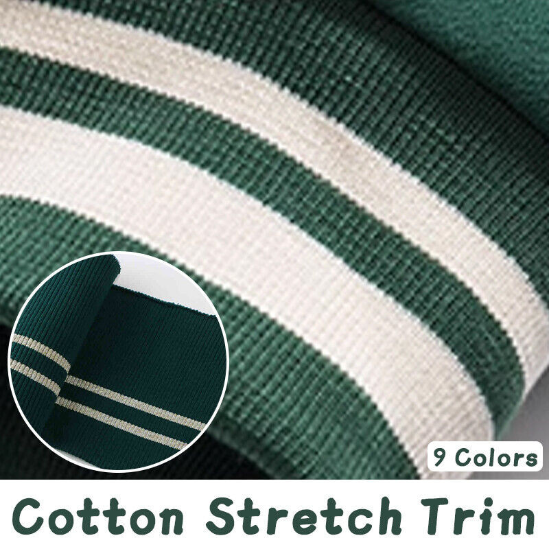 Spandex Stretch Cuff Arms Collar Hem ผ้าฝ้ายยืดหยุ่นซี่โครง Trim อุปกรณ์เสริมผ้า
