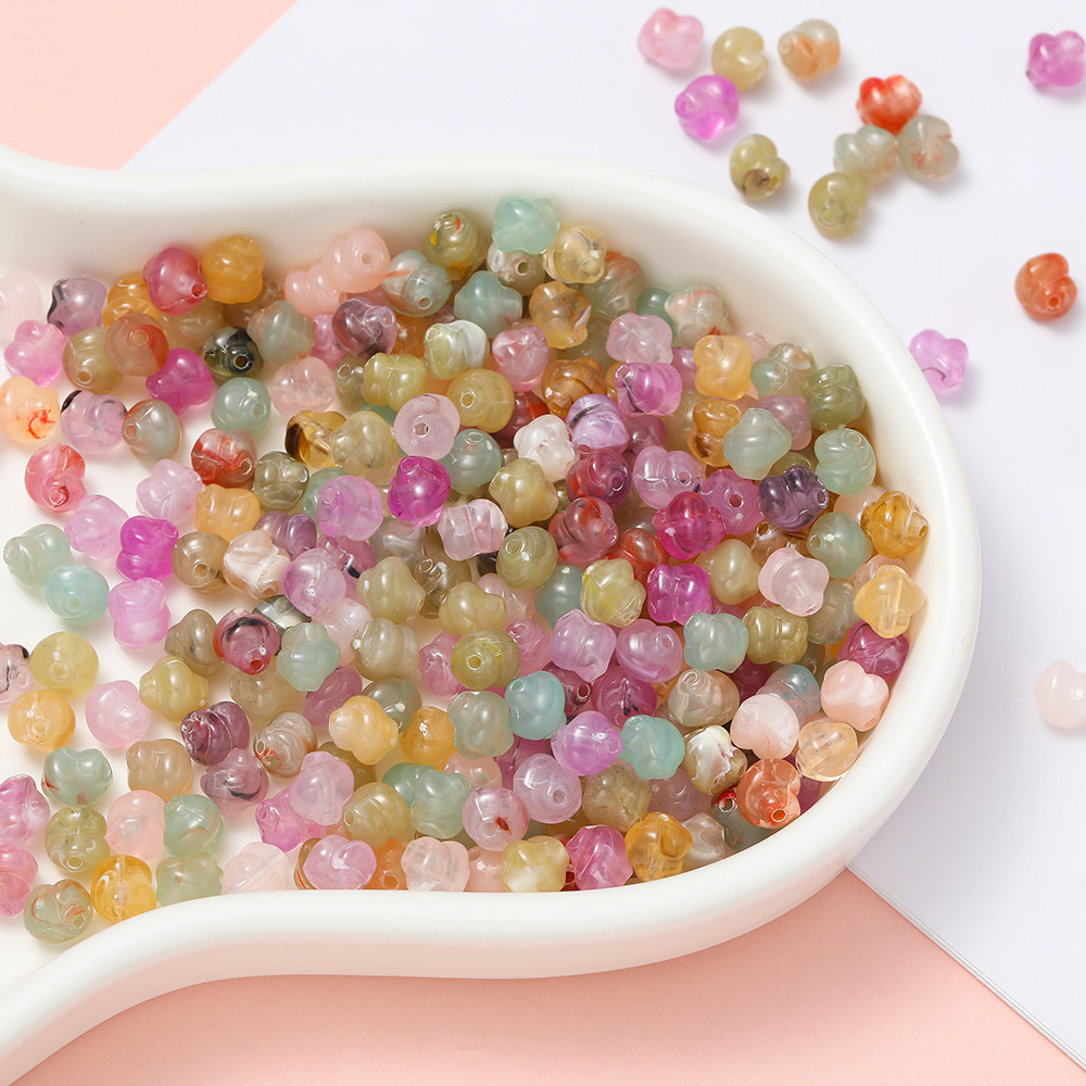 St. kunkka 50 ชิ้นลูกปัดอะคริลิครอยเปื้อนสองสีอะคริลิคเลียนแบบลูกปัดหอยทากสําหรับ DIY สร้อยข้อมือสร้อยคอทํา