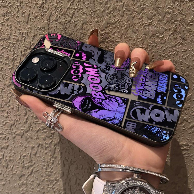 จัดส่งทันที เคสไอโฟน11 12 13 14 15 16 Pro Max ความคิดสร้างสรรค์ Graffiti Ghost Case For iPhone 13PM,16PM,15PM,XS,7+8P