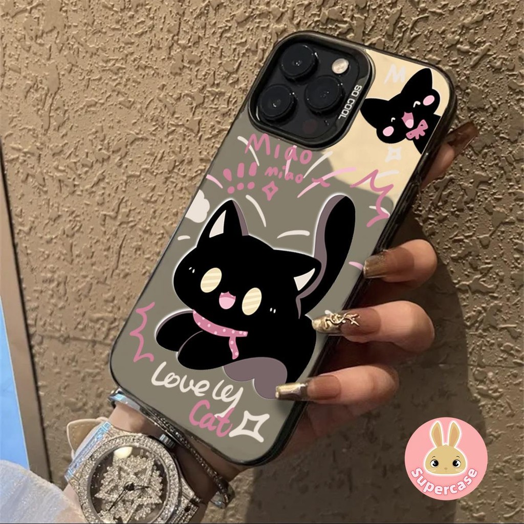 Ins Creative น่ารักแมวสีดําเคสโทรศัพท์สําหรับ OnePlus Nord 3 Lite 2 N30 CE4 Lite CE3 CE2 4 2T ACE 3 Pro 3V 9R 8T ปลอกการ์ตูน Anti-Fall Hard PC ฝาหลัง