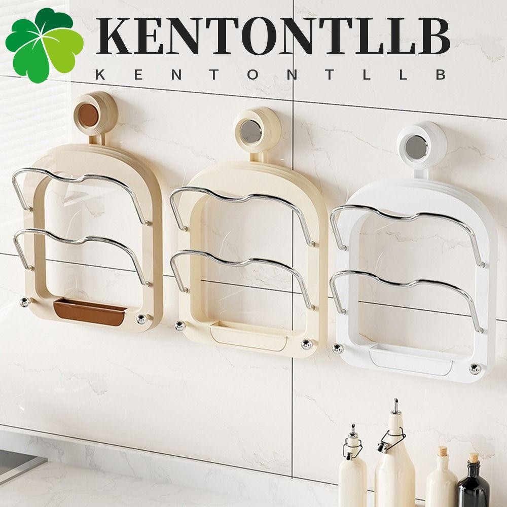 Kentontllb ชั้นวางฝาหม้อถ้วยดูด, ชั้นวางเขียงหลายชั้นแบบไม่มีหมัด, ที่วางเก็บของฝากระทะพลาสติกติดผนังที่ใช้งานได้จริงสําหรับบ้าน