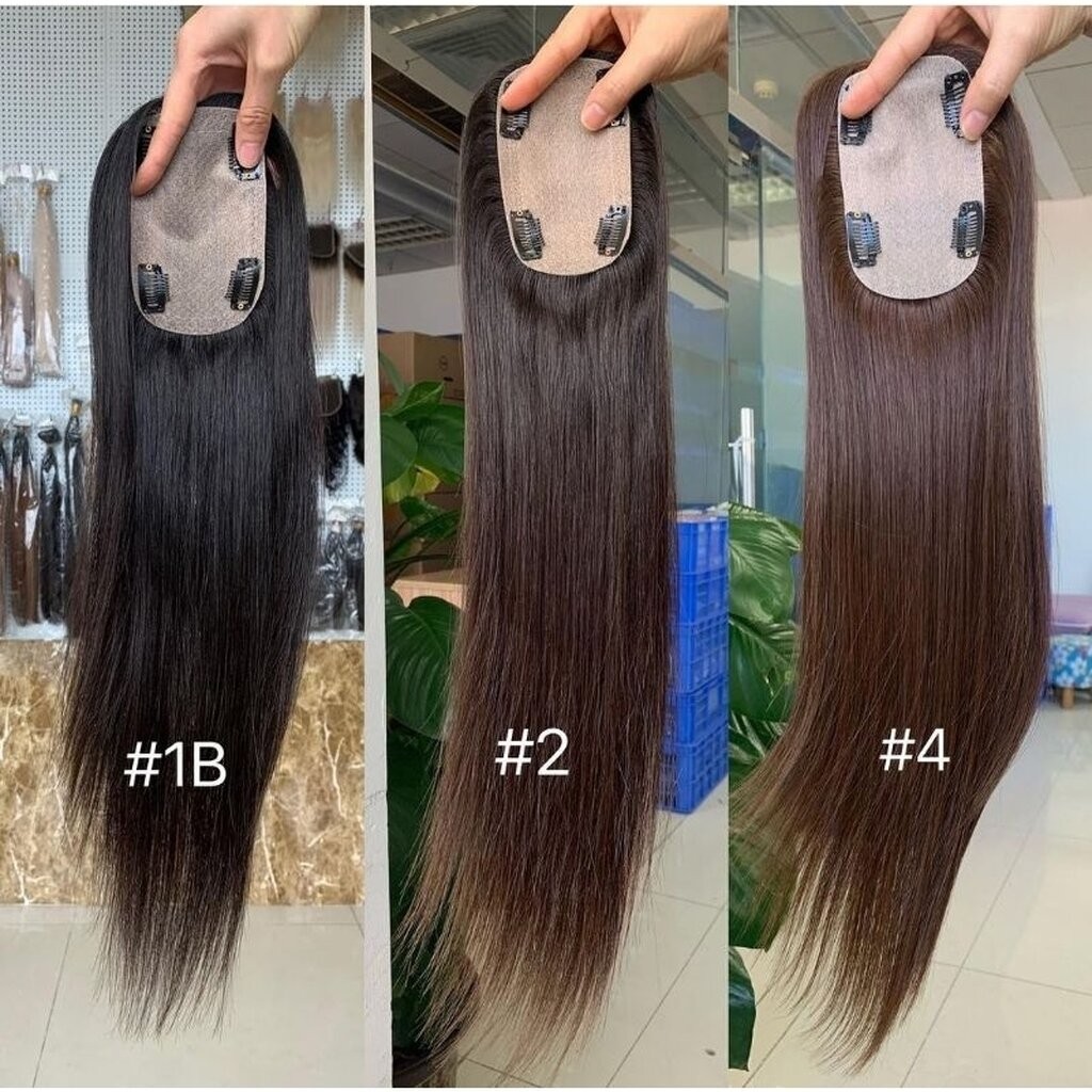 แฮร์ทอปเปอร์ แผ่นปิดผมบาง งานพรีเมี่ยม ผมแท้เวอร์จิน10A ขนาดฐาน 3×5นิ้ว ผมยาว12-20นิ้ว ไม่เห็นขอบ