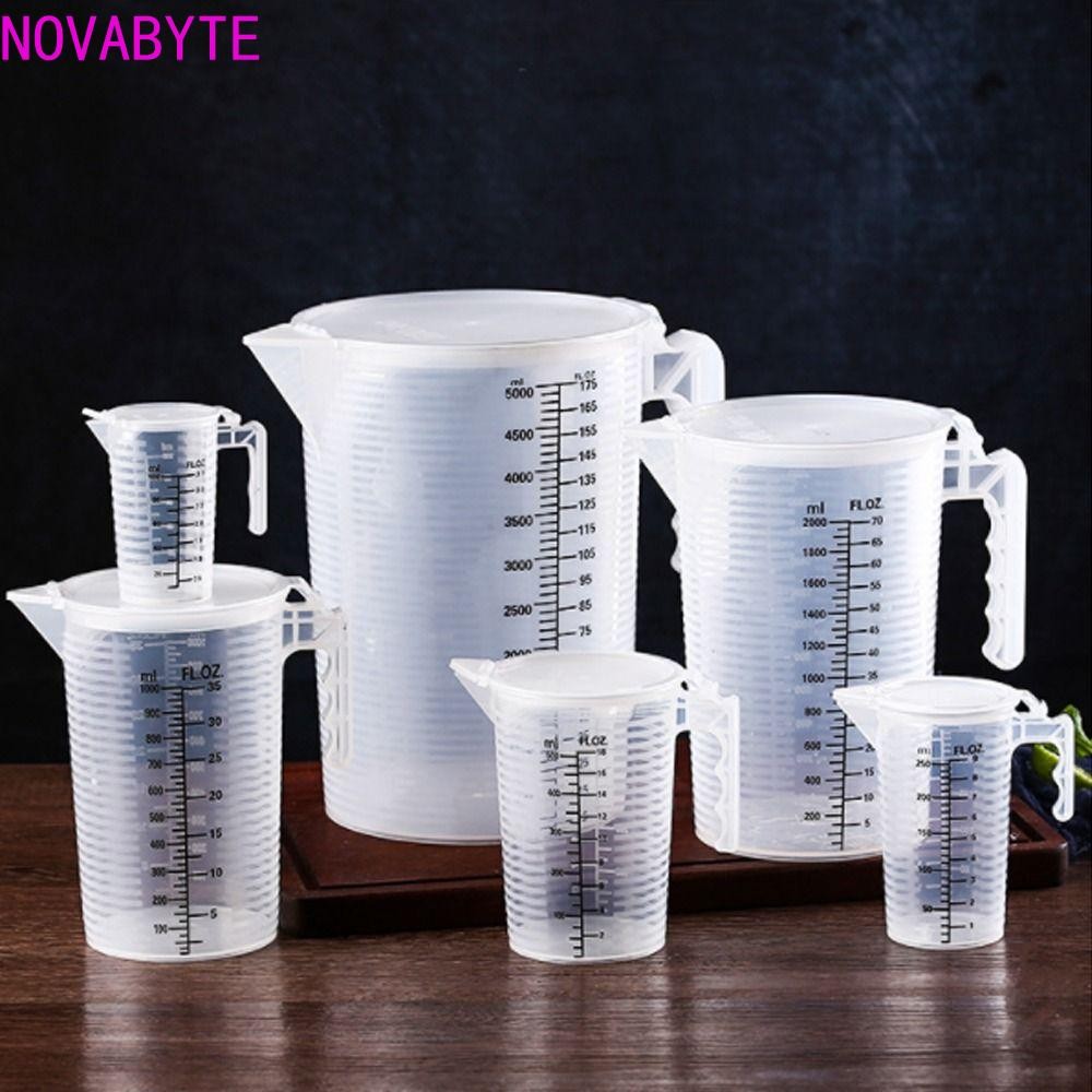 Novabyte ถ้วยตวงอุปกรณ์อบความจุขนาดใหญ่พร้อมฝาปิดร้านกาแฟใสมินิภาชนะใส่น้ํา