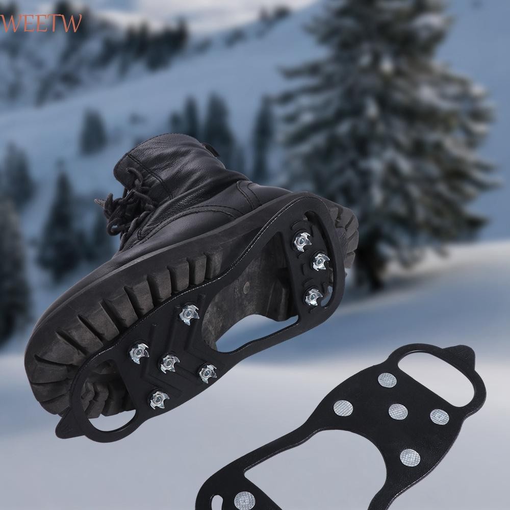 Weekw 8 ฟันน้ําแข็งหิมะ Crampons, Tpe 8 Studs 8 Anti-Skid Ice Grip, Strong Grip Anti-Skid รองเท้า Spikes Snow Spikes Grips Cleats รองเท้า Spikes ผู้หญิง