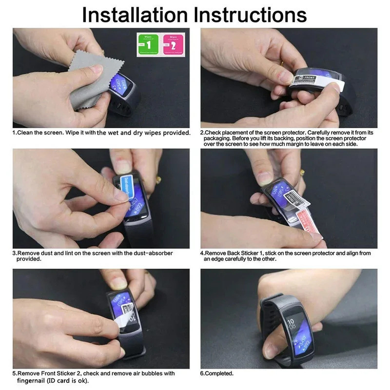 2-6 ชิ้นสําหรับ OPPO Watch S X2 Mini X Clear Ultra Slim Soft Hydrogel ฟิล์มซ่อมป้องกันหน้าจอผิว - ไม่ใช่กระจกนิรภัย - รูปที่ 6