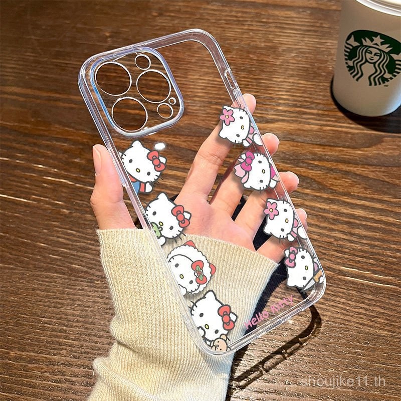 เคสมือถือ Hello Kitty Apple 11PROMAX 12น่ารัก13เคสนิ่มใส14เคสกันกระแทกกันตกแบบใหม่8 iiq8