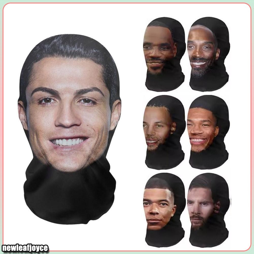 ฟุตบอล Star Ronaldo ที่น่าสนใจเล่นตามบทบาทหน้ากากใบหน้า 3D Balaclava Celebrity Facial Mask ฮาโลวีน-newleafjoyce