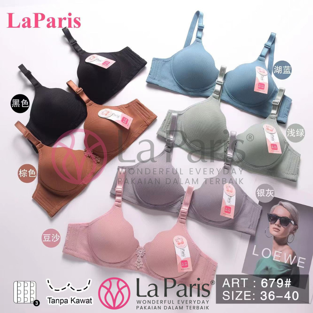 Thin Foam Line Wave Pattern Bra ไม่มีตะขอลวด 3 S 36 - 40 BH La Paris 679