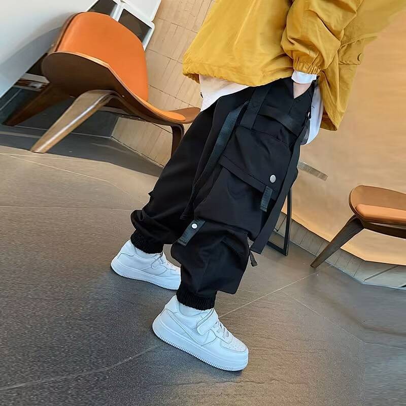 【Ready Stock】 Boys Cargo Pants Children's Summer Thin Loose Casual Pants Fashion Hip Hop Boy Pants Trendy Sports Trousers eAgV