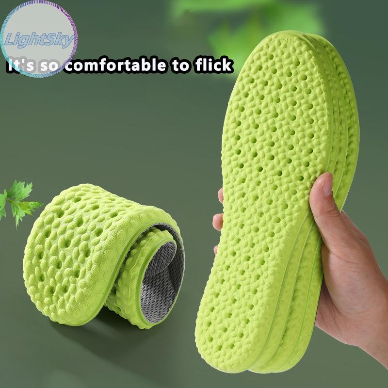 Lightsky Shock Absorption สบาย Breathable Deodorant Insole Arch Support Latex นุ่มดูดซับเหงื่อวิ่ง Feet Care TH