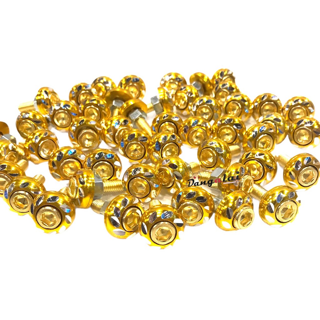 ชุดน็อตซาลาเปากลัดลาย เบอร์ 10 (1ชุด มี 10 ตัว) มีให้เลือกหลากสี - รูปที่ 6