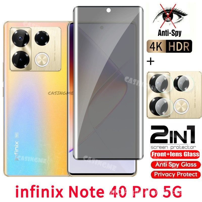 Infinix Note 40 Pro 5G กระจกนิรภัยส่วนตัว Anti-Spy คลุมทั้งหมดปกป้องหน้าจอ Anti Peek Privacy Film สำหรับ infinix Note40Pro Note 40Pro 40 Pro 4G 5G Anti Peek Privacy Film zys