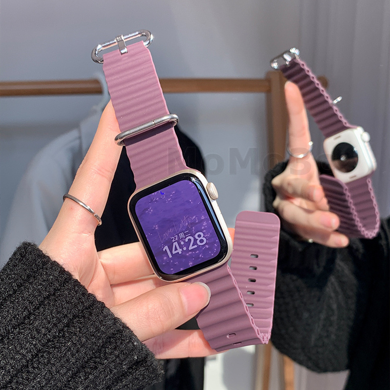 ใหม่สี Ocean iwatch Band สําหรับ iwatch Ultra series 10 S9 สร้อยข้อมือซิลิโคนสําหรับ iwatch series S