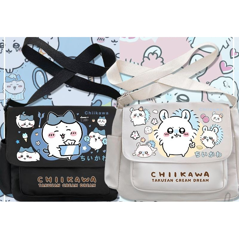 Chiikawa Crossbody Bag Usagi Chii Hachi Rikumanjyu Momonga กระเป๋านักเรียนไหล่เดียวความจุขนาดใหญ่