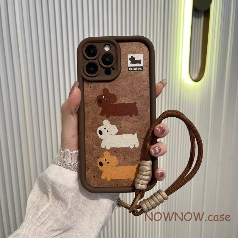 Iphone 16 15 14 13 12 11 Pro Max X XR Max 7 8 Plus INS น่ารักฤดูใบไม้ร่วงและฤดูหนาวการ์ตูนลูกสุนัขเคสโทรศัพท์ Soft