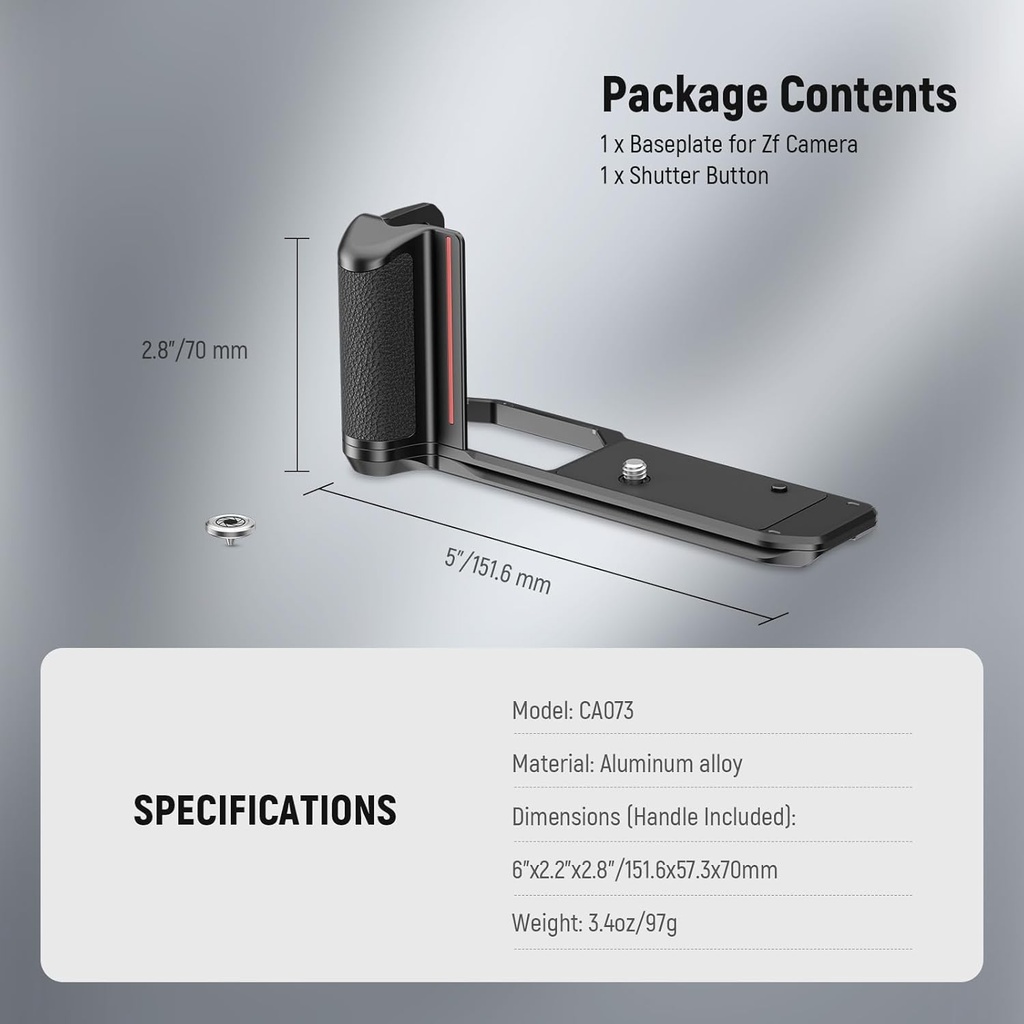 Neewer CA073 Slim Formfitting L Shape Grip กล้อง Baseplate สําหรับ Nikon Zf - รูปที่ 6