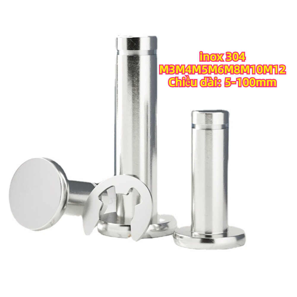 [FTH1] M3M4M5M6M8M10M12 หัวแบนพร้อมสล็อต Pin Shaft sus304 Pin Shaft Circlip Pin เล็บตําแหน่งขาทรงกระบอก