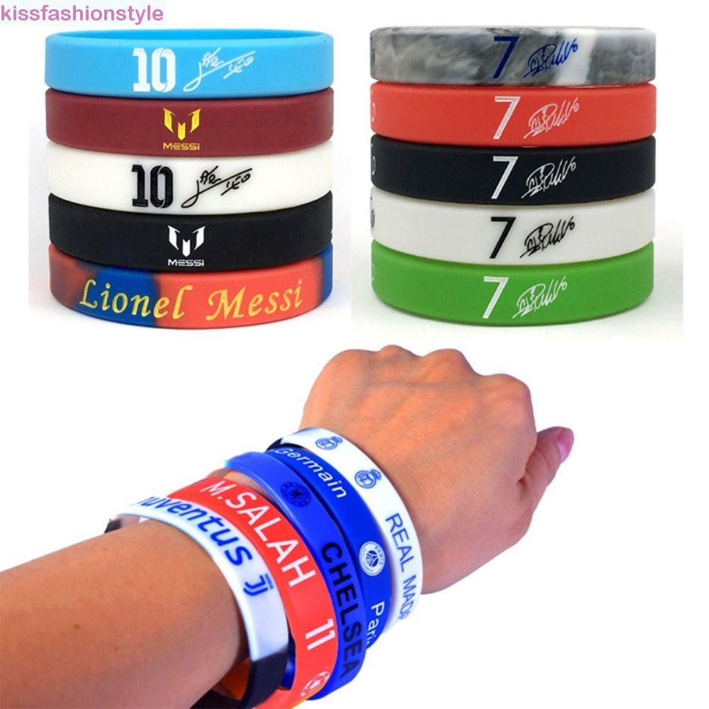 Kissfashionstyle สร้อยข้อมือฟุตบอล,เรอัลมาดริดยูเวนตุสบอลสตาร์สร้อยข้อมือ,อุปกรณ์ปาร์ตี้ Barcelona Paris Cristiano Ronaldo Sport สายรัดข้อมือบาร์