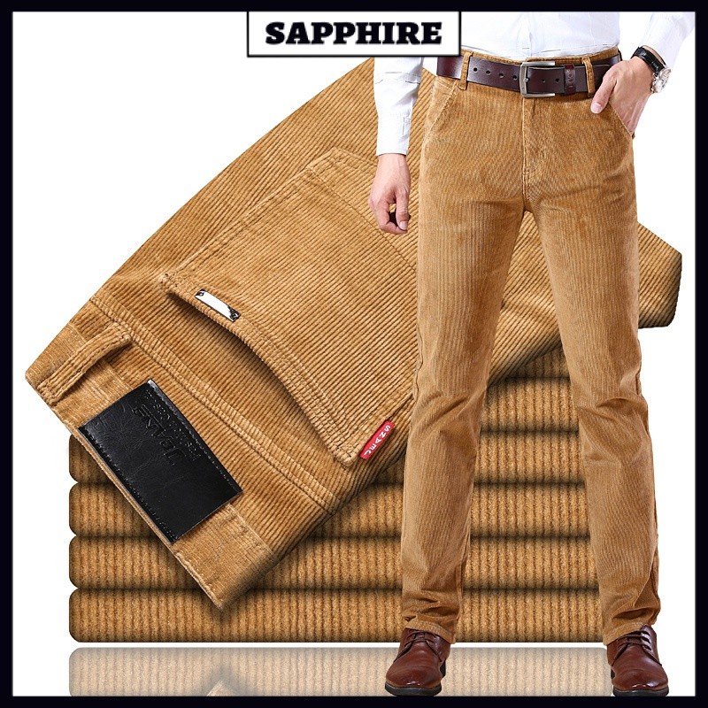 กางเกงวัยรุ่นยืดผ้าลูกฟูกทรงสลิมฟิตกางเกงพักผ่อนทุกคู่กางเกงผู้ชายฤดูหนาวกางเกงผ้าลูกฟูกหนาฤดูหนาวผู้ชาย