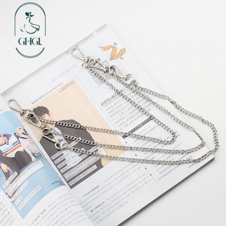 จีเอชจีแอล❤️แฟชั่น All-Match Single-Layer Double-Layer Three-Layer Metal Pants Chain Non-Mainstream 