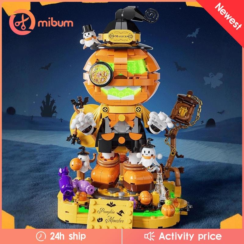 [มิบัม] 795x บล็อกตัวต่อฮาโลวีนชุดสร้างสรรค์เทศกาลของเล่นก่อสร้างสําหรับอายุ 6 7 8-12+ ชายหญิงของขวัญวันเกิด