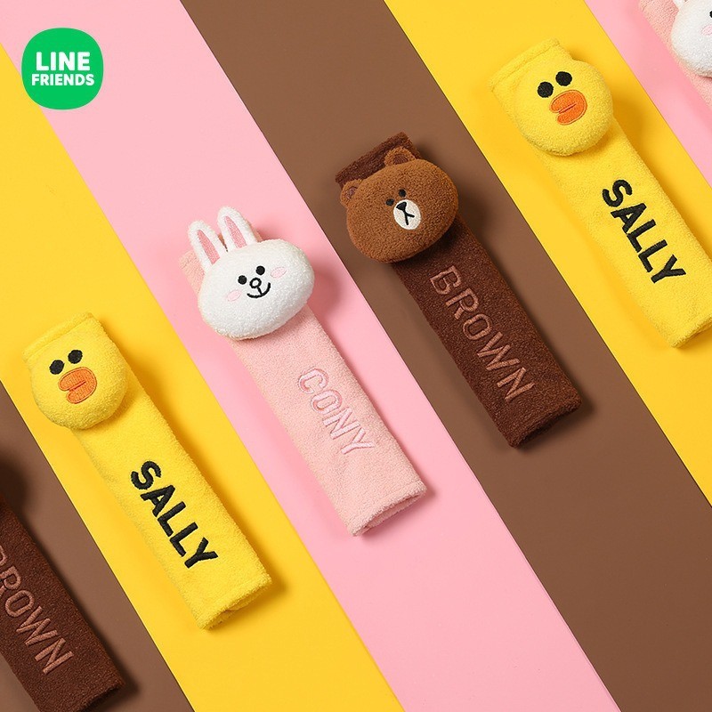 LINE FRIENDS ชุดหุ้มไหล่เข็มขัดนิรภัยบราวน์แบร์ อุปกรณ์ในรถการ์ตูนน่ารักแบบยาว