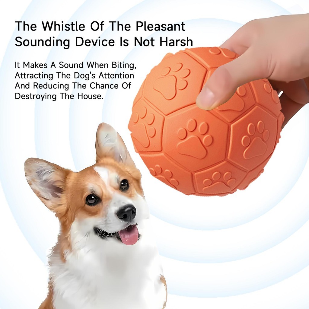 MOMOVIDA Football (DT-15) (DT-15L) ฟุตบอล ลูกบอลสุนัข ลูกบอลฝึกสุนัข ลูกบอลมีเสียงสำหรับสุนัข