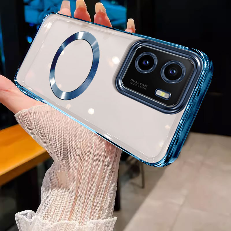 เคส ปลอก VIVO y15s y15a Y01เคสโทรศัพท์ขอบทองนุ่มกันชนใสพร้อมแหวนดูดแม่เหล็กตัวป้องกันโช้คอัพ wstmcxq01