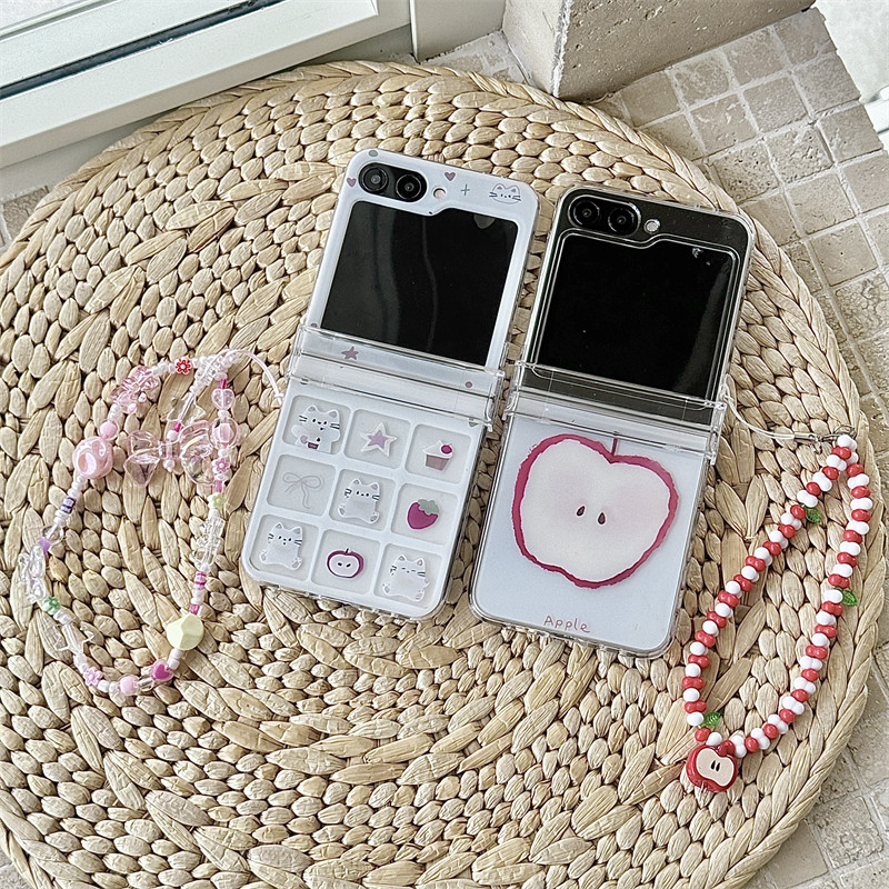 ใสน่ารักสําหรับ Samsung Galaxy Z Flip 7FE 7 6 5 4 3 กรณีการออกแบบแฟชั่นแมว Zflip3 Flip4 Flip5 Flip6 