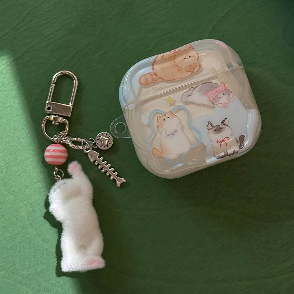 เคสหูฟังการ์ตูนสําหรับ apple airpods4 anc แมวน่ารักเปลือกหยักสําหรับ airpods 1 2 3 pro pro2 จี้ชุดหูฟังบลูทูธไร้สาย ราคา ถูกที่สุด ดีลบีเคเค แกลเลอรีภาพที่ 7