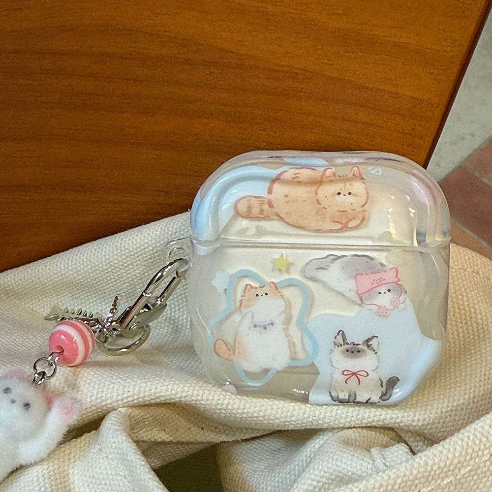เคสหูฟังการ์ตูนสําหรับ apple airpods4 anc แมวน่ารักเปลือกหยักสําหรับ airpods 1 2 3 pro pro2 จี้ชุดหูฟังบลูทูธไร้สาย ราคา ถูกที่สุด ดีลบีเคเค แกลเลอรีภาพที่ 9