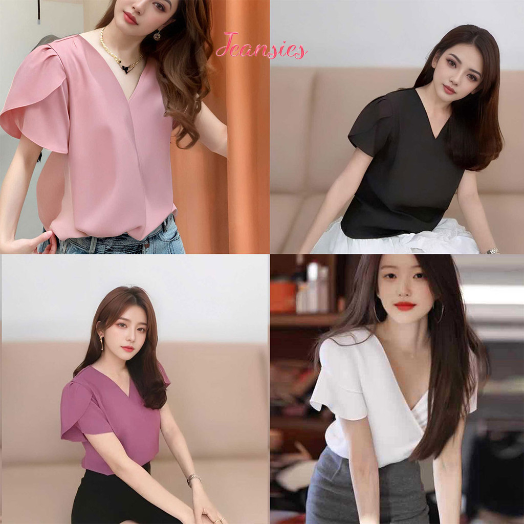 เสื้อแขนสั้นสีฟ้า ดีไซน์เก๋ไก๋ สวมใส่สบาย
