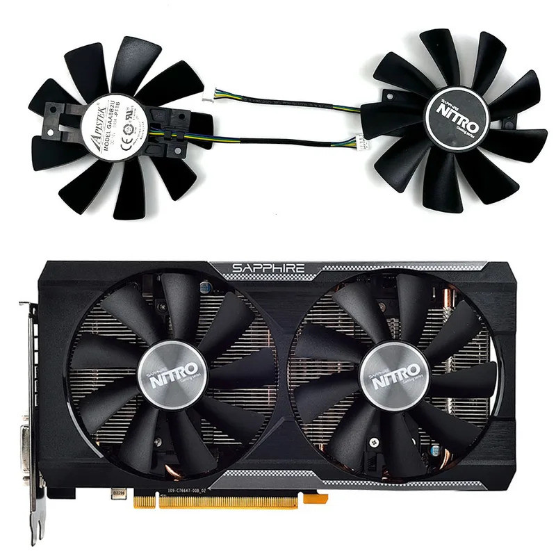 4PIN GAA8B2U/GAA8S2U DC 12V 0.45A GPU กราฟิกการ์ดพัดลมสําหรับ Sapphire R9 380 380X 2G/4G D5 กราฟิกกา