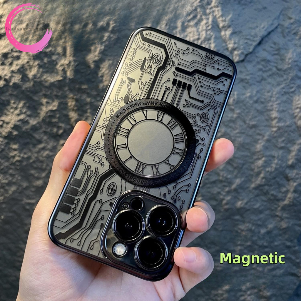 เรือจาก Tai แม่เหล็กคุณภาพสูง PC Hard Case ชุบโปร่งใสสําหรับ iPhone 11 XR X XSMAX TO 13PRO 14PRO 15P