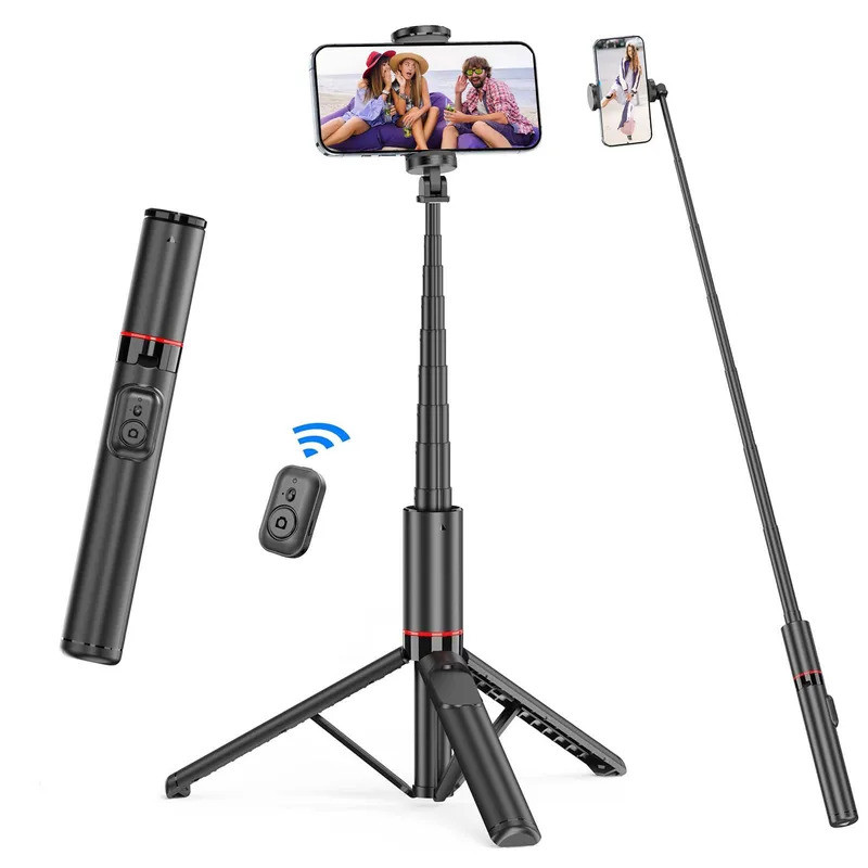 Selfie Stick with Tripod Stand and Remote, 52" Extendable Selfie Stick for iPhone 16 15 14 13 12 Pro Max Android Galaxy 