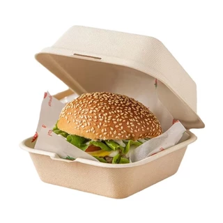 ร้านอยู่กทม.50ใบ กล่องเบอร์เกอร์ 6 นิ้ว กล่องเค้กชานอ้อย ใสขนม อาหาร ไก่ย่าง เค้ก อเนกประสงค์
