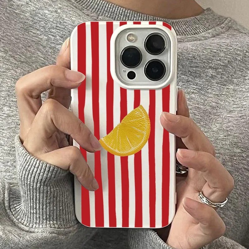 มะนาวลาย Retro Designเคสโทรศัพท์สําหรับiPhone 16 15 14 13 12 11 Pro Max XS X XR 7 8 Plus SE 2022 ฝาครอบ