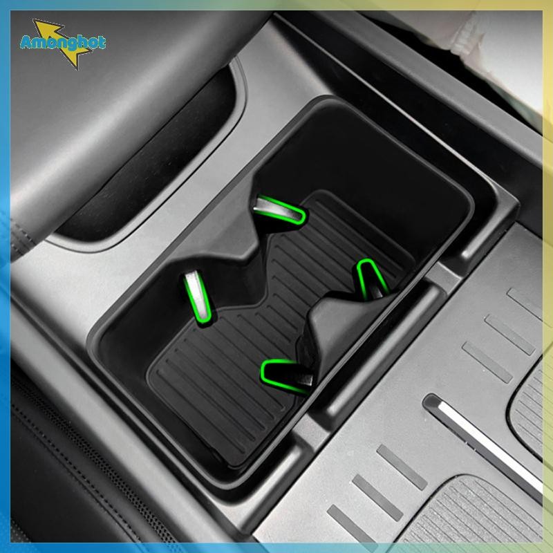 Amonghot> 1 ชิ้นซิลิโคน Shock-Absorbing เครื่องดื่มผู้ถือกล่องเก็บสําหรับ Hyundai Santa Fe 2024 2025 ถ้วยน้ําผู้ถือรถอุปกรณ์เสริมใหม่